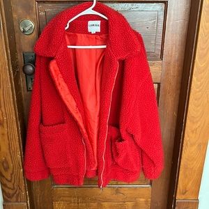 I.AM.GIA red teddy jacket OVERSIZED size small